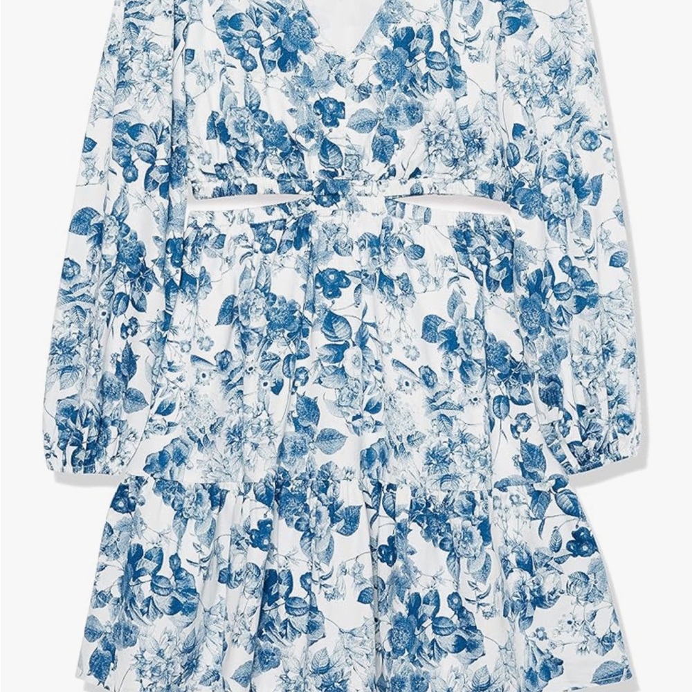 Sita Cut Out Dress in Blue Floral- The Drop 2x
